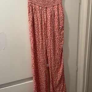 Billabong Red Floral Wide Leg Pants